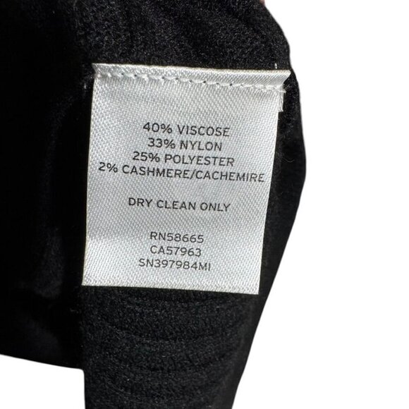 Something Navy womens size small black ribbed sweater gather knotted cashmere - Picture 6 of 7